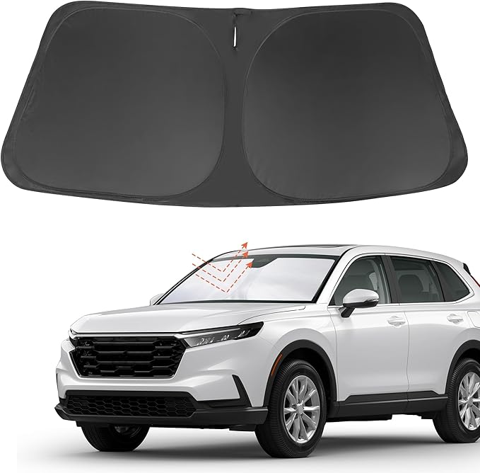 Front Windshield Sun Shade Foldable Car Front Window Sun Shade Windshield Shade Custom Fit for 2023-2025 2026 Honda CRV SUV Block UV Rays Accessories Heat Keep Cooler