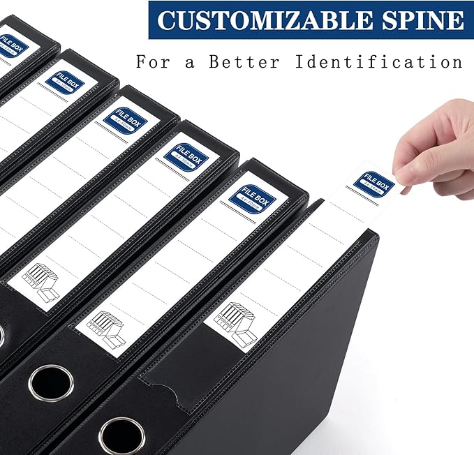 Storage File Boxes 6 Pack, Foldable File Boxes with Lid, 50mm Spine, Archives Cases with Magnetic Closure & Clip, Plastic Doc
