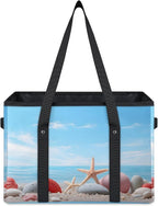 Reusable Grocery Bags Heavy Duty Shopping Bags Foldable Large Tote Bags with Long Handles & Hard Bottom