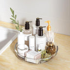 Delamu 2 Sets of 2-Tier Multi-Purpose Bathroom Under Sink Organizers and LAMU 4 Pack Lazy Susan Organizer Clear