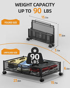 Under Bed Organizer, Storage Bins Under Bed, 60L Underbed Storage Bins for Bedroom Clothes Shoes Blankets (Black, 2 Pack)