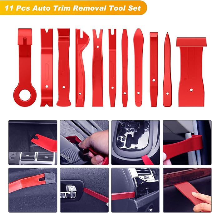GOOACC 40Pcs Trim Removal Tool,Auto Terminal Removal Key Tool,Auto Clip Pliers Stereo Removal Tools,Car Upholstery Repair Rem