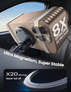 Lamicall 15W for MagSafe Car Mount Charger - [20X Strong Magnets] Wireless Car Phone Holder Charger, Magnetic Phone Holders for Car Vent Dash Accessories for Women Men for iPhone 17 Pro Max Black