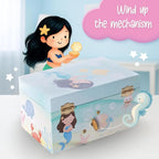 The Memory Building Co Mermaid Musical Jewelry Box Plays Classic Melody, Storage Organizer Music Box for Kids Ages 6-12, MDF 
