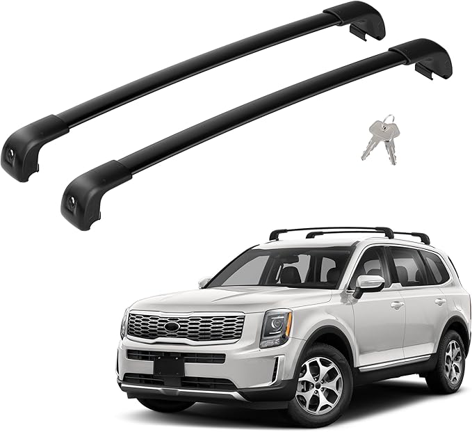 FLYCLE 300Lbs Roof Rack Cross Bars Compatible with KIA Telluride 2019-2025 S SX SX-P EX, Lockable Cross Bars Roof Rack Cargo Bars for Luggage Kayak Bikes Canoe Ski Snowboard