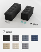 SONGMICS Mazie Collection - 30 Inches Folding Storage Ottoman Bench, Ottoman Foot Rest, End of Bed Bench, Storage Chest, Load