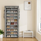VTRIN Vertical Narrow Shoe Rack Organizer Tall Shoe Rack for Closet Entryway 10 Tier Non-Woven Cover Shoe Shelf Holds 36-41 P