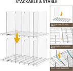 Bag & Purse Organizer for Closet Stackable Acrylic Shelf Dividers for Closet Organization, Clear Handbag Purse Storage Organi