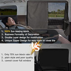 Car Window Shades, 2 Pack Suede Fabric & Dual-Layer with Zipper Magnetic Sun Shade Curtain for Back Side Windows, Universal Fit for SUV/Sedan/Truck Back Window Privacy, Blackout Sunshade for Baby