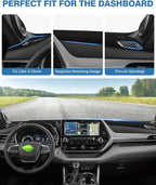 FIILINES Dash Cover Fit for Toyota Highlander 2020-2025 (Fit with or Without Display) Dashboard Mat Cover Sunshade Nonslip Me