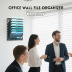 8-Tier Hanging Wall File Organizer with 5 Hooks, Mesh Wall File Holder Vertical Mount Mail Organizer for Papers, Folders, Mag