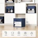 DIMJ Cube Bins, 12.2-Inch Storage Bins Cubes with Window, 6 Packs Collapsible Storage Bins with Handles, Closet Storage Baske