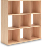 Signature Design by Ashley Piperton Contemporary 3-Tier Floor Standing 9 Cube Organizer for Living Room, Wood, Works with 10.