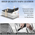 Coverado Rear Seat Covers, White Car Seat Cover, Back Seat Cover, 3-Pieces Luxury Car Seat Cushion, Leather Seat Cover Seat P