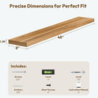 Vivelove Elm Wood Floating Shelves, Wooden Shelves for Wall with Invisible Bracket for Living Room Bedroom Bathroom Office Bo
