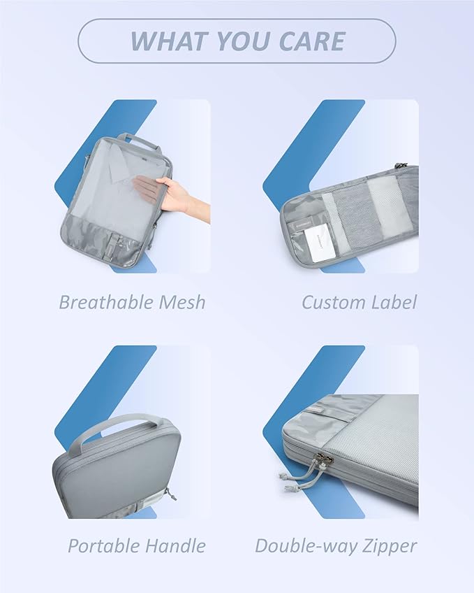 BAGSMART 6 Set /4 Set/2 Set Compression Packing Cubes for Travel, Lightweight Luggage Organizer Bags, Durable Space Saver Bag