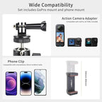 UTEBIT Magnet Camera Mount for Action Camera, 43mm Strong Magnetic Base Mount with 360° Rotation Ball Head & Phone Holder Mount, Compatible with Gopro Hero, DJI Osmo Action Osmo Nano, Insta360, Black