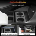 for 2024 Hyundai Palisade Lower Console Organizer for 2023-2025 Palisade SE/SEL/XRT/Limited/Calligraphy Under Console Tray Palisade Accessories (23-25 Palisade TPE Under Organizer w/Cup Holder)