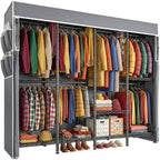 Raybee Clothes Rack with Cover,1100 LBS,Clothing Racks for Hanging with 10 Shelves& 7 Rods,Portable Closet Heavy Duty,Adjusta