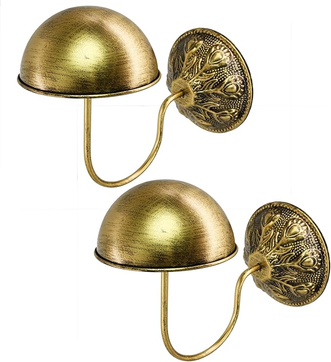 Owlgift Wall Mount Hat Racks Set of 2 - Vintage Gold Iron Hat Holders - Heavy Duty Wall Mounted Display Stand for Baseball Ca