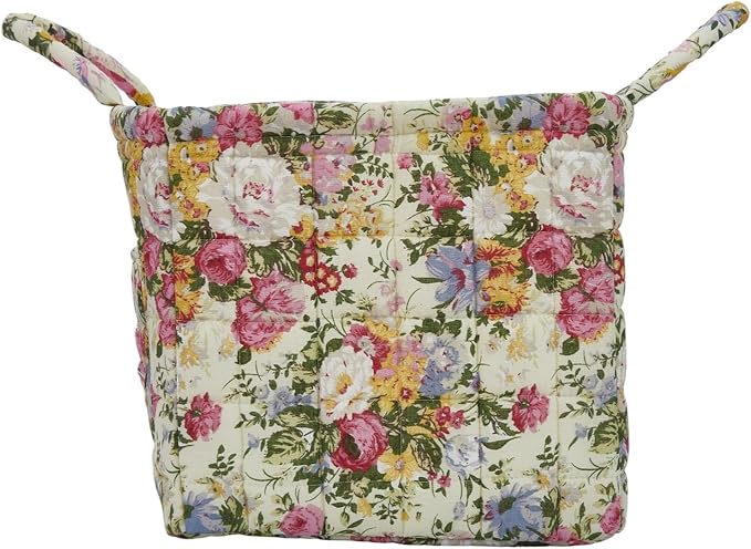 Boho Fabric Storage Basket, Large Capacity Laundry Basket, 12.2'' x 10.23'' x 10.23'' Collapsible Laundry Hamper with Easy Ca