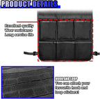 Tactical Molle Panel Car Seat Back Organizer, Waterproof Car Front Seat Protector with Multiple Pockets, Universal Kick Mat for Kids/Pets, Vehicle Backseat Storage Bag for Most Cars (Black)