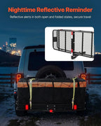 VEVOR 60"x20"x6", Hitch Cargo Carrier, 500 lbs Capacity Hitch Cargo Carrier with Cargo Net & Waterproof Cargo Bag, Folding Hitch Mount Cargo Carrier with Hitch Lock for 2" Receiver, Fit for SUVs