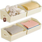 Homsorout Large Closet Organizers and Storage Bins - 4 Pack Trapezoid Storage Baskets for Shelves, Foldable Fabric Baskets wi