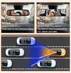 Rear View Mirror, Chrome Anti-glare Panoramic Rear Mirrors Universal 16 Inch Convex Interior Clip on Extra Big Wide Angle Rearview Mirror Extender to Reduce Blind Spot for Pickup Truck Van