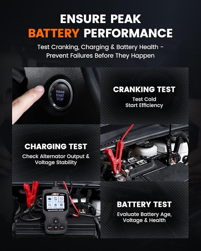 ANCEL AD310 Pro 2-in-1 OBD2 Scanner & Car Battery Tester, Diagnostic Tool with Bluetooth APP for iPhone & Android,