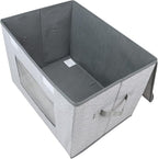 Univivi Fabric Foldable Storage Boxes [4-Pack] Large Collapsible Stackable Storage Bins with Lids, Closet Organizers and Stor