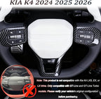 Steering Wheel Button Cover, for Kia K4 2024 2025 2026,Steering Wheel Button Panel Protection Frame Molding Trim - Carbon Fiber(for GT-Line,GT-Line Turbo Model)