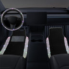 NBTEPEM Bling Car Floor Mats Full Set and Steering Wheel Cover, Universal Fit Most Cars, 4 pcs Sparkle Glitter Diamond Carpet, 5 pcs Bling Car Accessories Set for Women (Multicolor Diamond)
