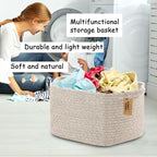 COMFY-HOMI 3PACK Cotton Rope Woven Basket With Handles for Shelves, Toy, Book, Cloth Storage Basket for Organizing|13.5" x 11