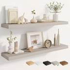 Dreamland Deep Floating Shelves, 8" Deep Long Shelves Set of 2, 40 Inches Floating Shelf for Wall,Large Display & Storage She