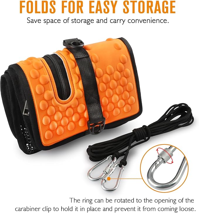 Dovesun Floating Fishing Basket, Collapsible Fish Basket Portable Fishing Net Quick-Drying Rubber Coated Fishing Bait Storage