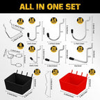 ELEAD 297 Piece Pegboard Hooks Kit, Peg Board Organizer Accessories with Bins for Organizing Various Tools, Fit 1/8 or 1/4 in