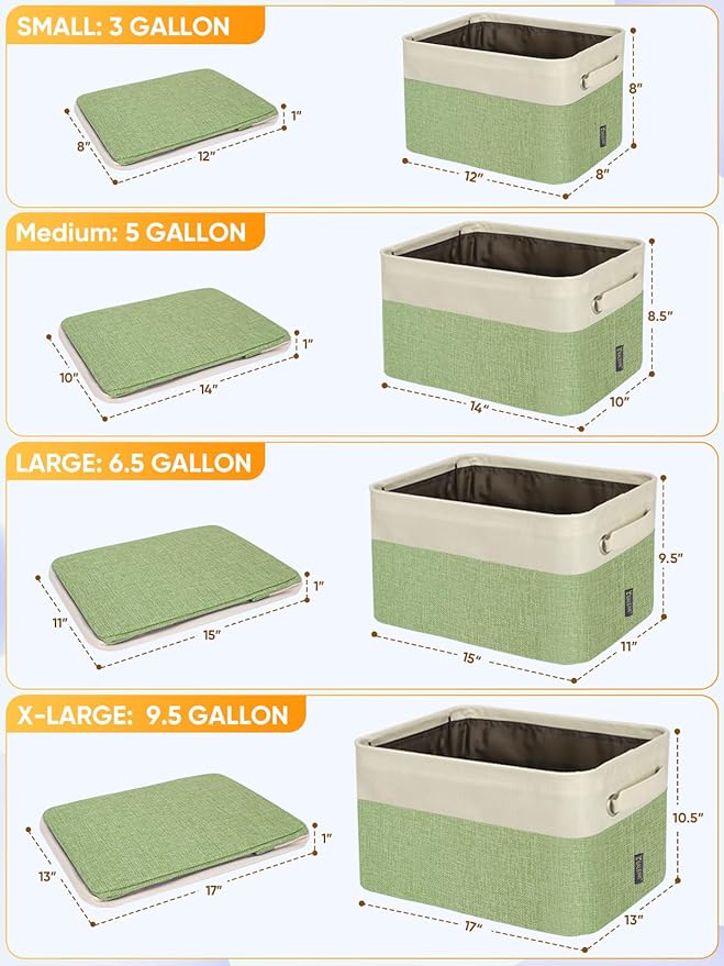 BALEINE 4 Pack Fabric Closet Storage Bins for Shelves, Linen Closet Organizers and Storage, Decorative Baskets for Organizing