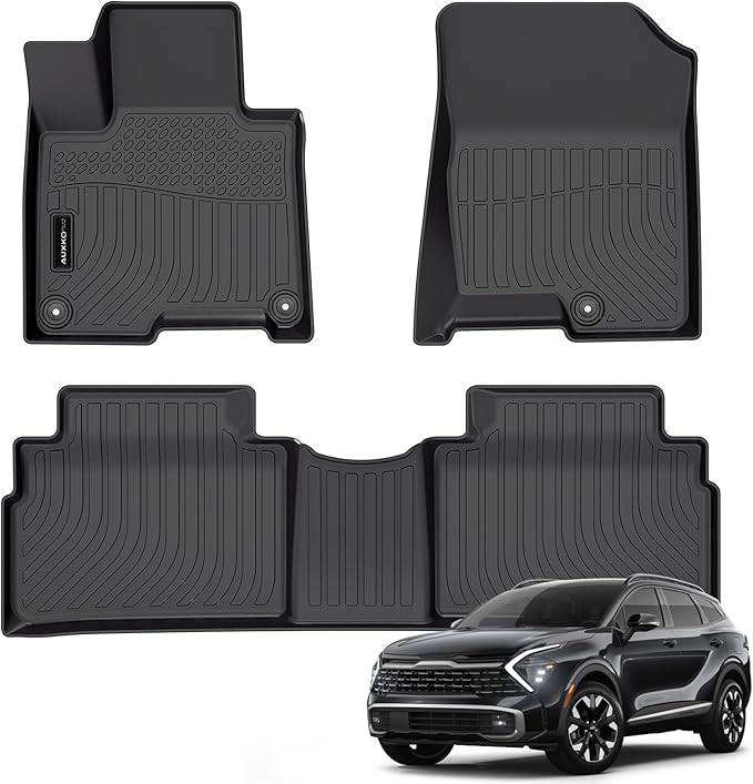 Auxko All Weather Floor Mats Fit for Kia Sportage 2023 2024 2025 2026 Plug in Hybrid TPE Rubber Liners Sportage Accessories All Season Guard Odorless Anti-Slip