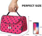 Yeiotsy Travel Cosmetic Bag for Women – Polka Dot Makeup Bag Organizer & Hanging Toiletry Bag