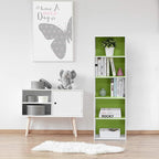 Furinno LUDER Book Shelf, 5-Tier Bookshelf, Bookcase with Open Shelves, 9.4 x 15.8 x 52, Easy Assembly, for Living Room, Bedr