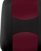 FH Group Flat Cloth Full Set Car Seat Covers Three Row 7 Seater - Universal Fit for Cars, Trucks & SUVs Burgundy