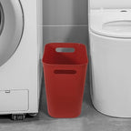 UUJOLY Plastic Small Trash Can Wastebasket, Garbage Container Basket for Bathrooms, Laundry Room, Kitchens, Offices, Kids Rooms, Dorms, 3.5 Gallon, Red