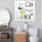 Sieral 30 Pcs Pegboard Organizer Accessories Kit Includes Peg Board Shelving Storage Basket Organizer Bins Hooks Loops Cup wi