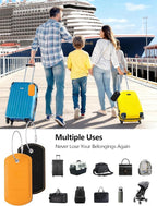 Luggage Tags Built-in Anti-Loss Tracker, Luxury Leather Luggage Tags for Suitcase, Travel Bags, Backpacks, Travel Organizer f