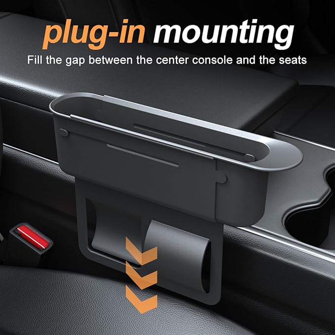 Car Seat Gap Filler 2Pack,Car Seats Side Inserts Organizer Guard Between Seat & Console Catcher Fillers Stop Things from Dropping (Black)