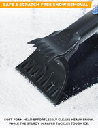 EcoNour 49" Snow Broom with Ice Scraper for Car Windshield & Windows | Scratch Free Snow Brush for Cars, Trucks & SUVs | Long Head Snow Rake Remover Perfect for Home and Car Roof