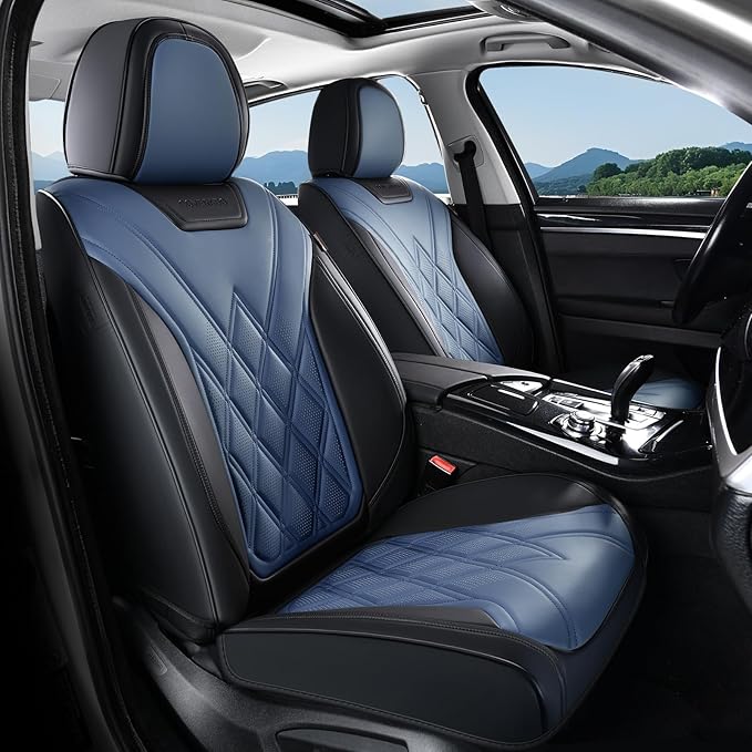 Coverado Car Seat Covers Full Set, Seat Covers for Cars, Front Seat Covers and Back Seat Cover Waterproof Leather Automotive 