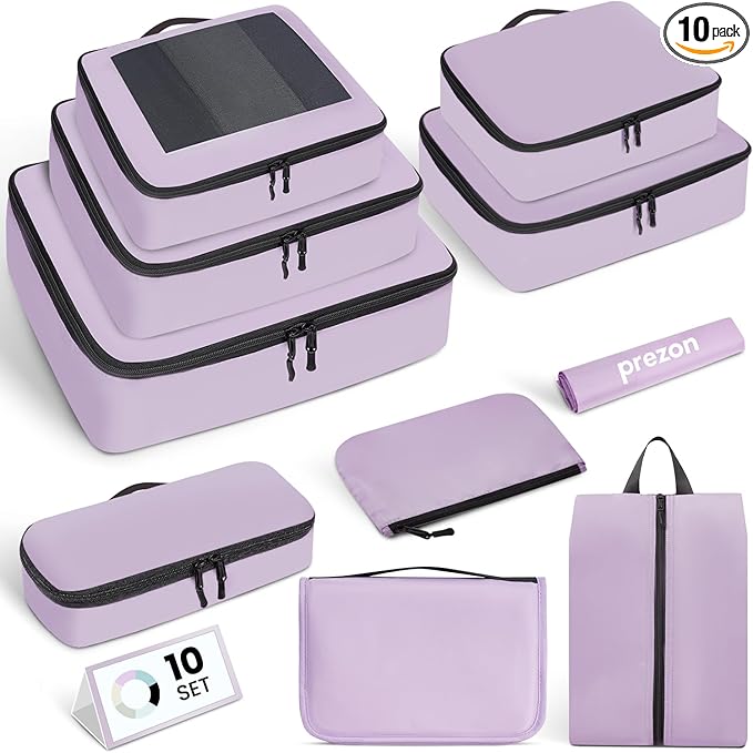 Mesh Packing Cubes for Travel, Durable Luggage Organizer with Sturdy Material and Double Zippers, Comprehensive Set for Trave