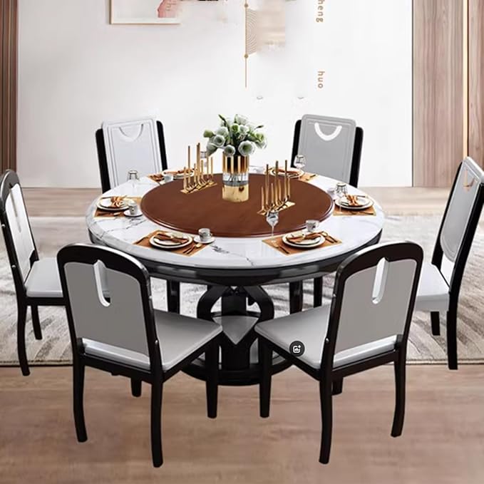Large Lazy Susan Turntable, Wooden Round Tray Rotating for Dining Table Top Centerpiece Silent Smooth SpinBy Hand Kitchen Tur